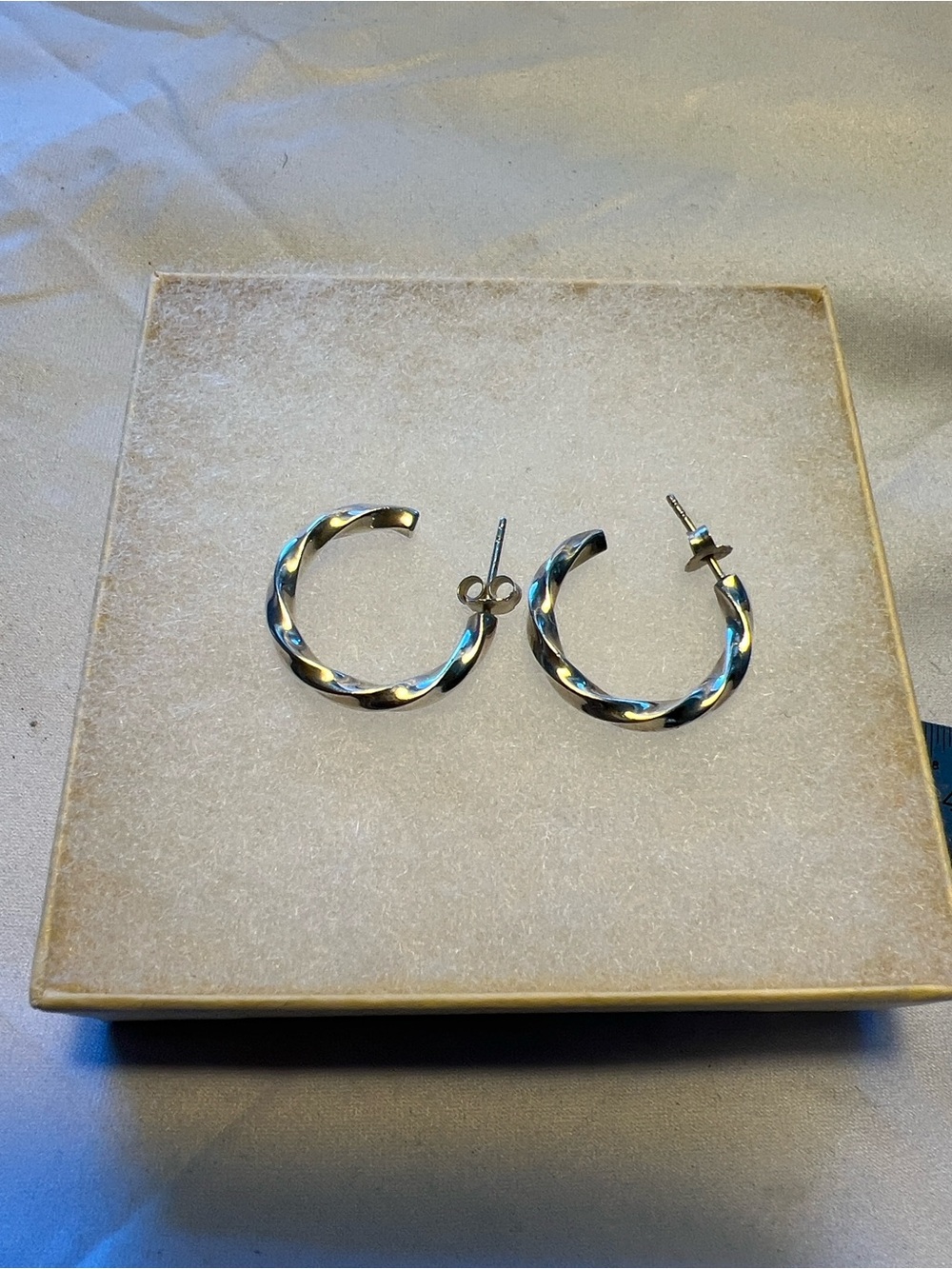 Sterling silver 925 Twisted Hoop Earrings - Women Earrings.
